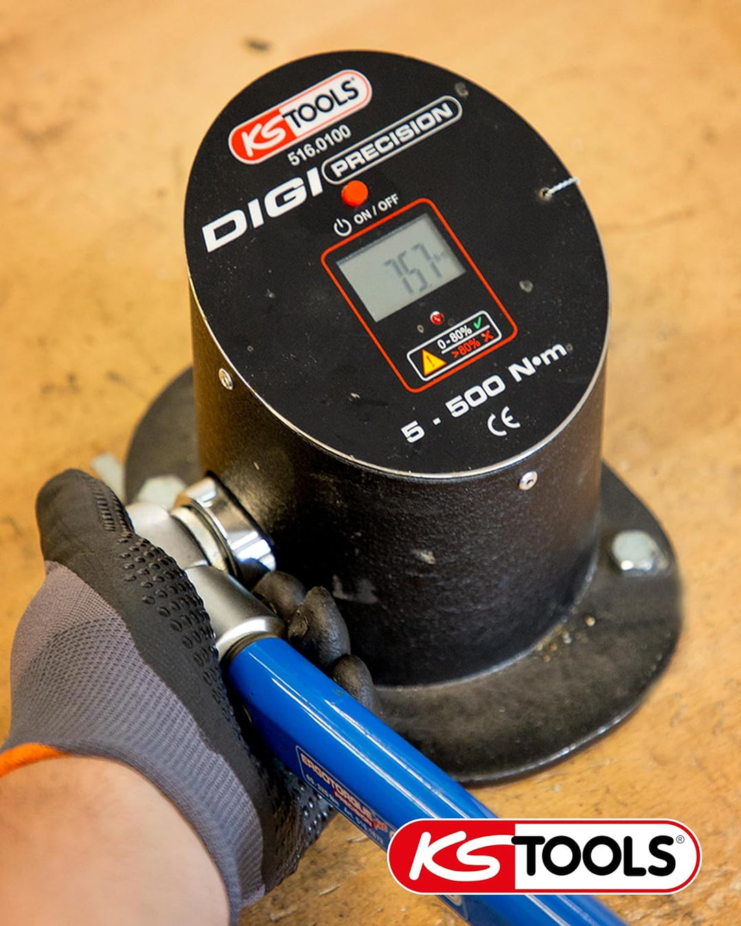 KS Tools 516.0100 Elektronisches Werkstattprüfgerät, 5-500Nm
