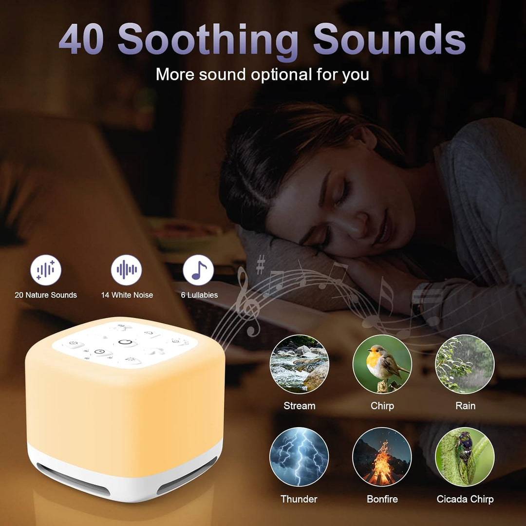 3 IN 1 White Noise Machine mit Licht, [40 Klänge und 7 Nachtlicht ] Weisses Rauschen für Besseren Sc