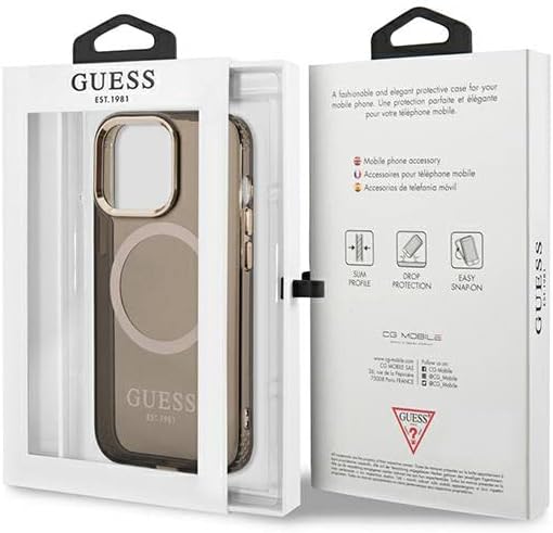 Guess GUHMP13XHTCMK Hülle für iPhone 13 Pro Max 6,7" schwarz/Black Hard case Gold Outline Translucen