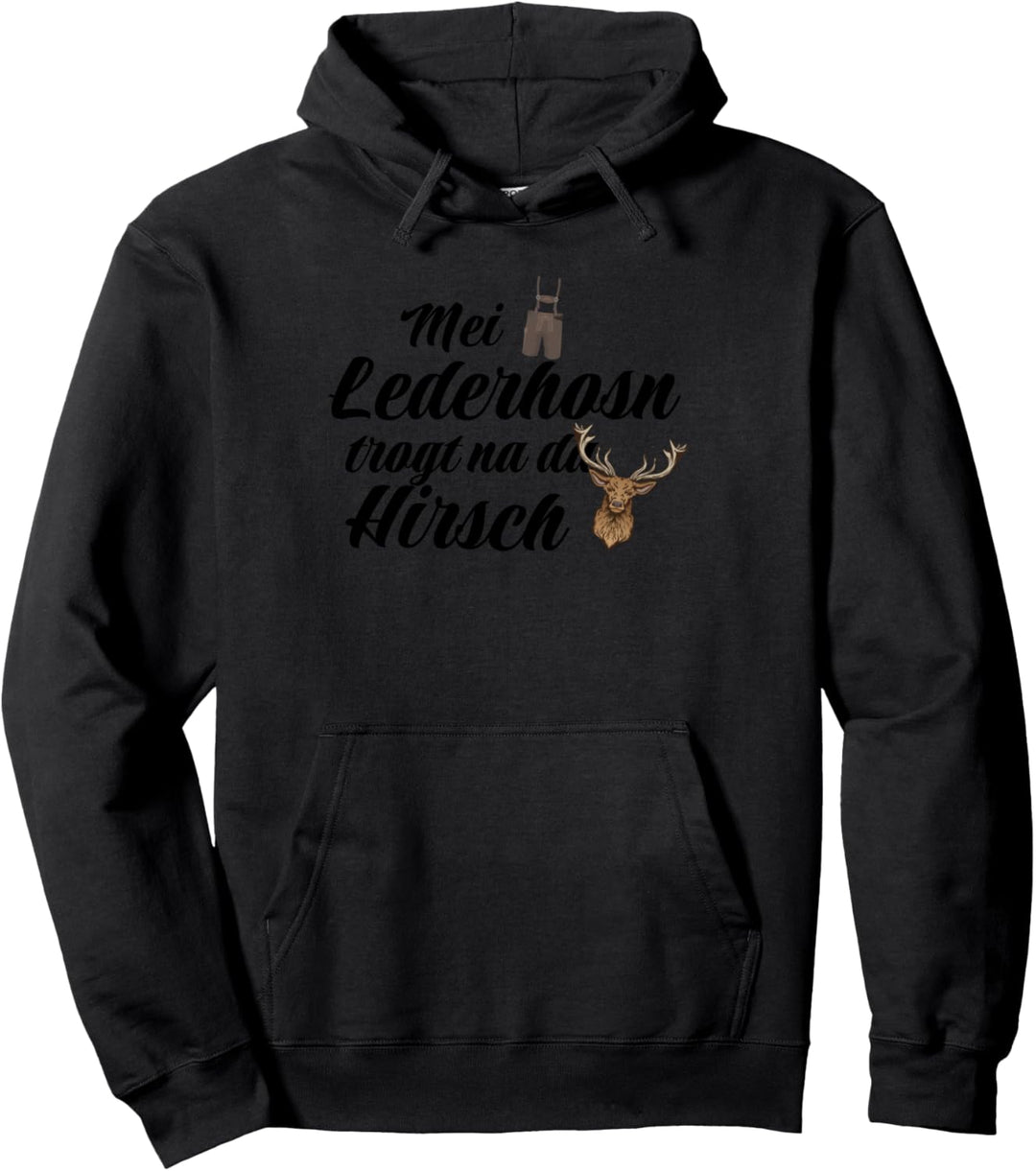 Trachten Herren Oktoberfest Hirsch Lederhosen Pullover Hoodie