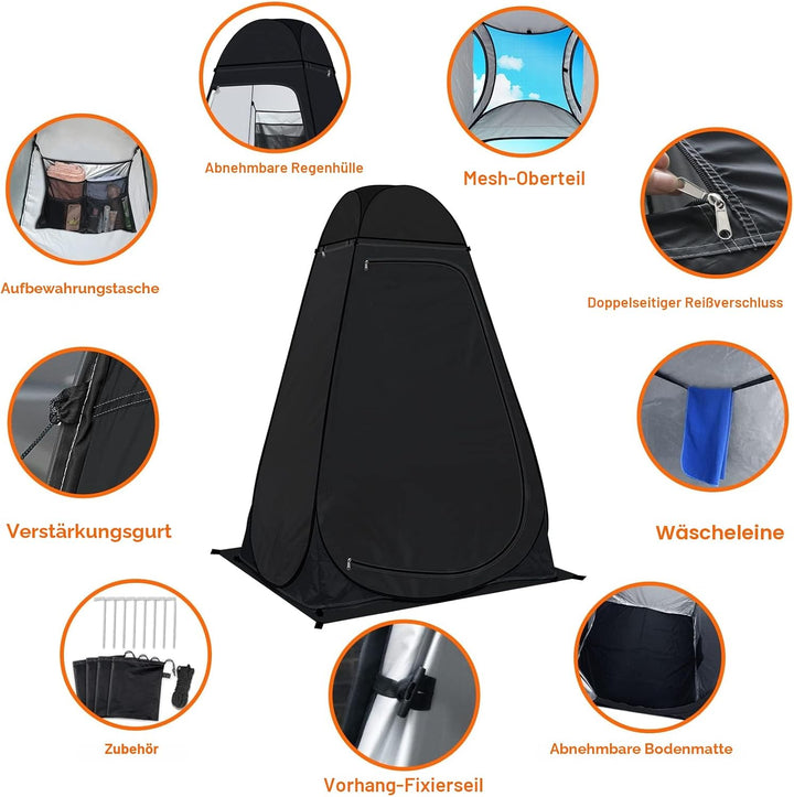 Camping Toilettenzelt riggoo Duschzelt Pop Up Umkleidezelt Privatsphäre Toilette Umkleidekabine Lage