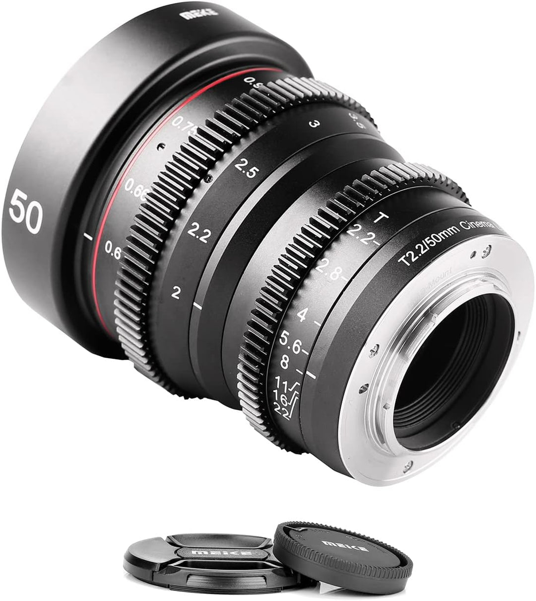MEKE 50 mm T2.2 grosse Blende, manueller Fokus, 4K-Cine-Objektiv für Micro-Four-Thirds-Halterung, ko