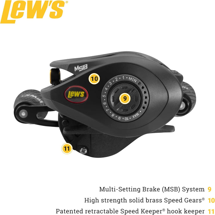 Lew's SuperDuty Baitcast-Spule mit 300 Geschwindigkeiten 7,2:1 Rechtshänder-Baitcast-Rolle, 7,2:1 Re