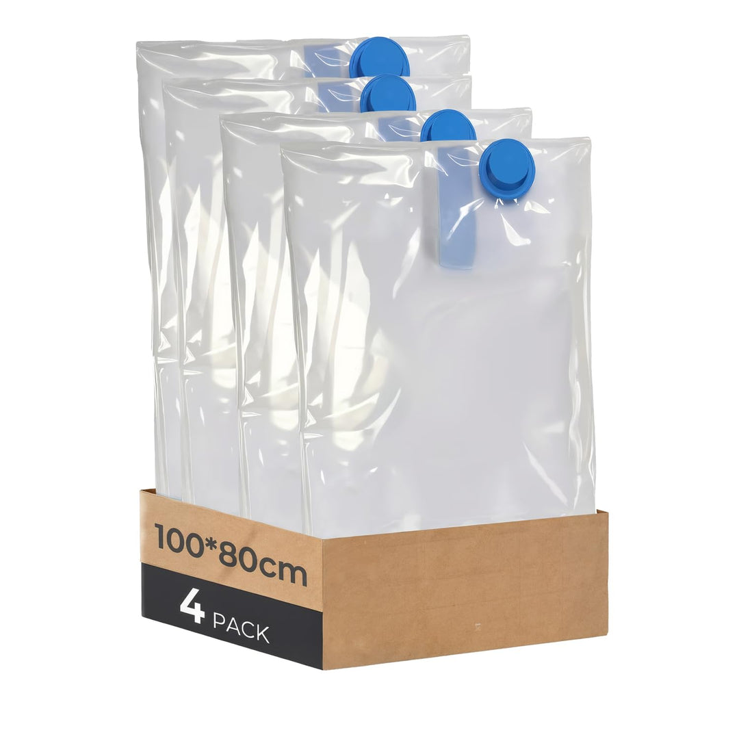 Vakuumbeutel für Kleidung, 4er-Set Vakuumbeutel (4 * 100x80cm), Vacuum Bags for Clothing für Reisen,