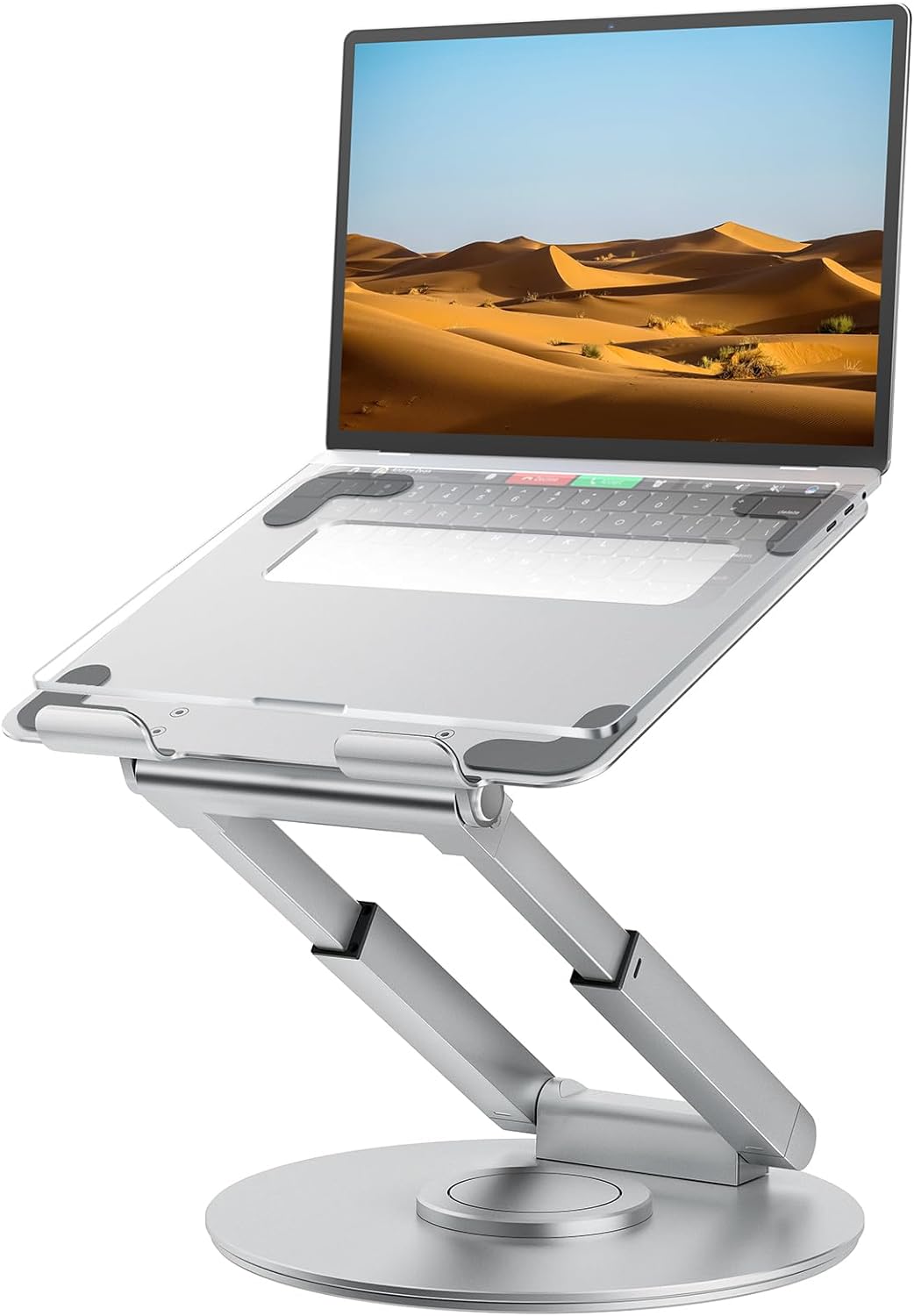 Laptop Ständer Höhenverstellbar mit 360° Drehbarer Basis, Ergonomisch Laptopständer, Laptop Erhoehun