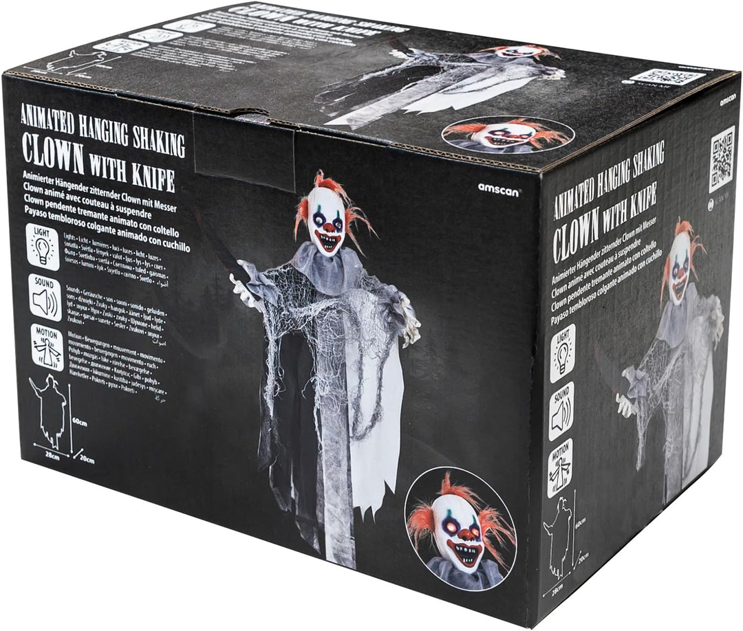 Amscan - Animatronic Animierter, hängender und zitternder Clown mit Messer