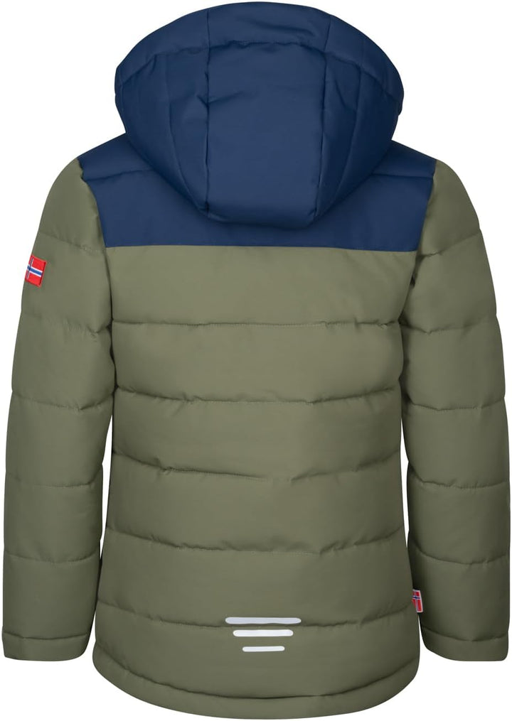 Trollkids Girls Gryllefjord Jacket Navy/Olive 98, Navy/Olive 98