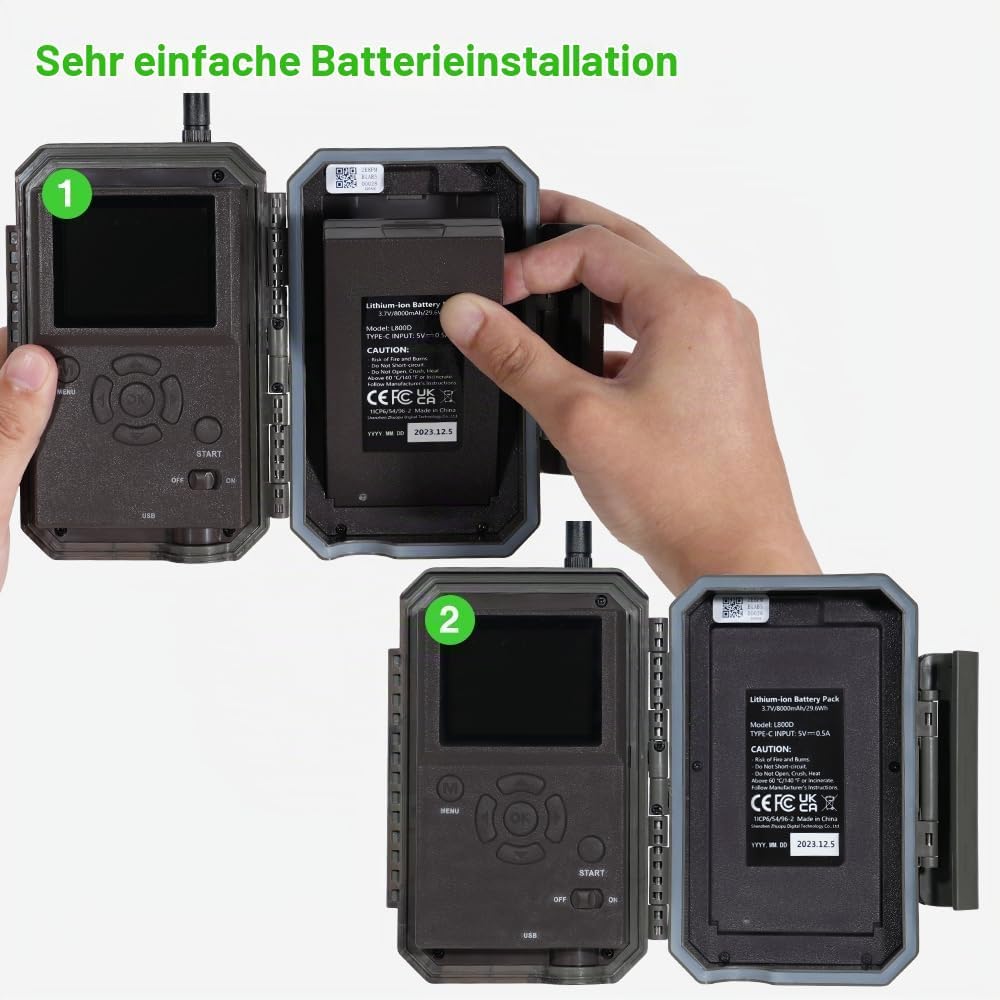 GardePro L800D Wiederaufladbarer 8000-mAh-Lithium-Akku für GardePro E6P, E6PMB, E8P, E8PMB, E8PWF, X