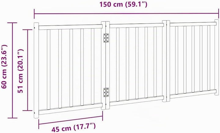 vidaXL Hundetor 3-TLG., Hundegitter Faltbar Pflegeleicht, Schutzgitter für Wohnzimmer Küche Treppe,