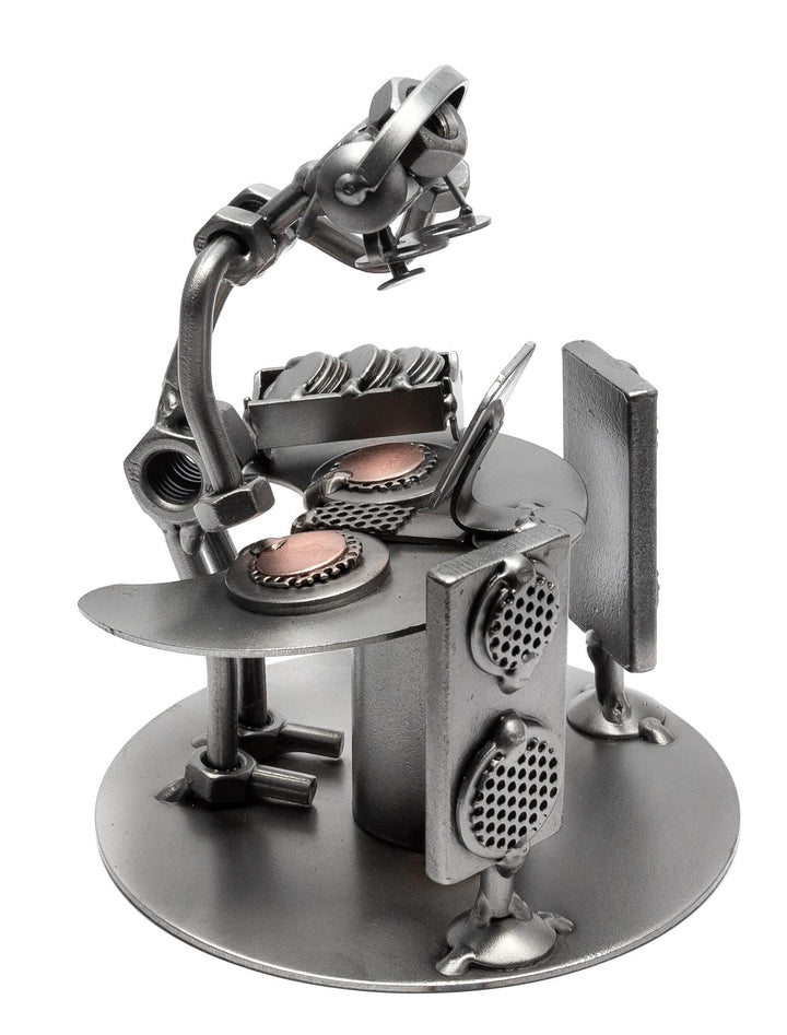 STEEMO Schraubenmännchen DJ Diskjockey Turntable Geschenk Metall-Deko 12x12x16 cm