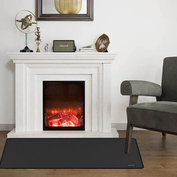 Feuerfeste Unterlage Kamin Matte Hitzeschutzmatte 120 x 80 cm Halbrunde Feuerfeste Matte für Holzofe