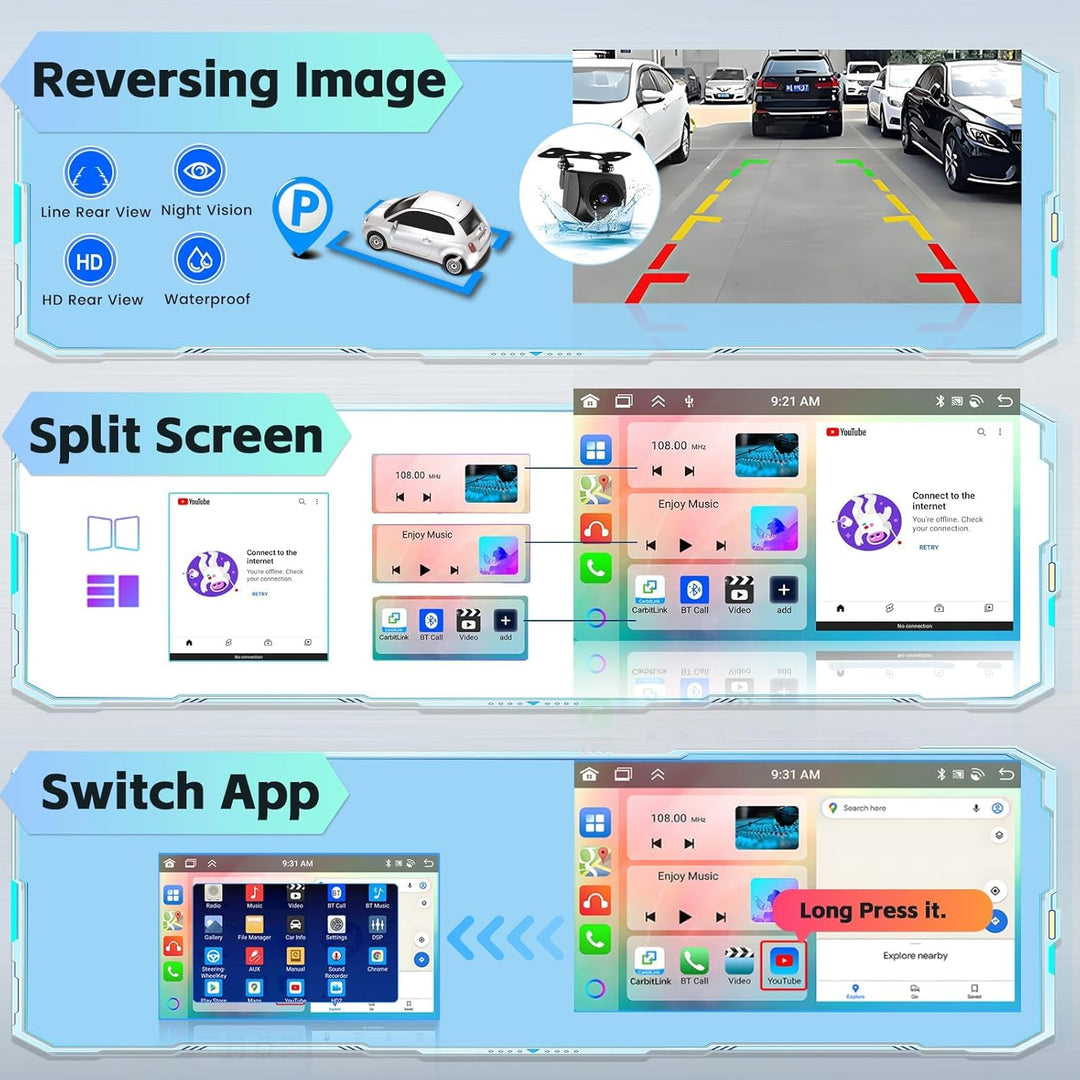 [8Cores 4G+64G] Hikity Autoradio Android 15 Für Ford Transit Tourneo Custom 2013-2019 9Zoll Touch Di