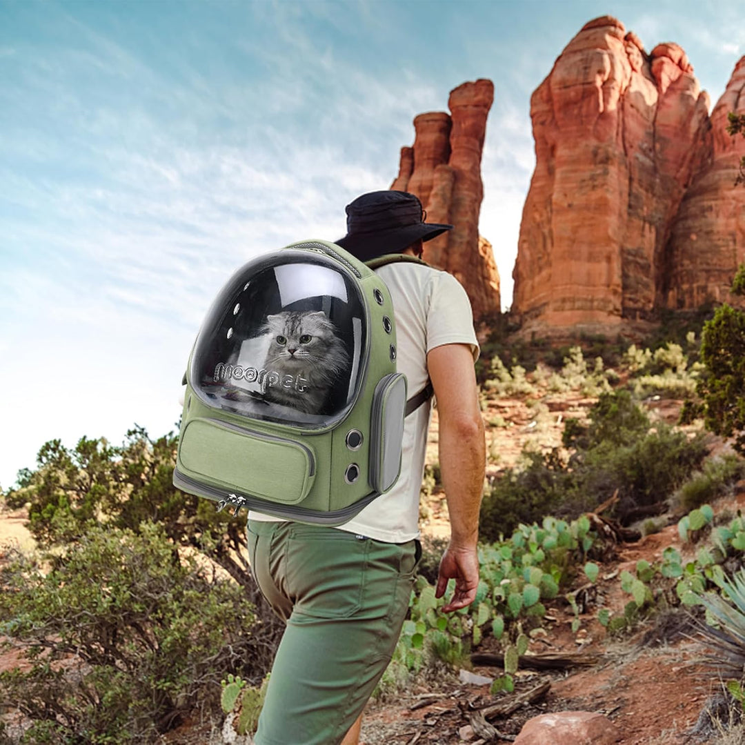 PETCUTE Haustier Rucksack,Tragbar Raumkapsel Hunde Katzen Rucksack mit Herausnehmbarer Matte,Atmungs