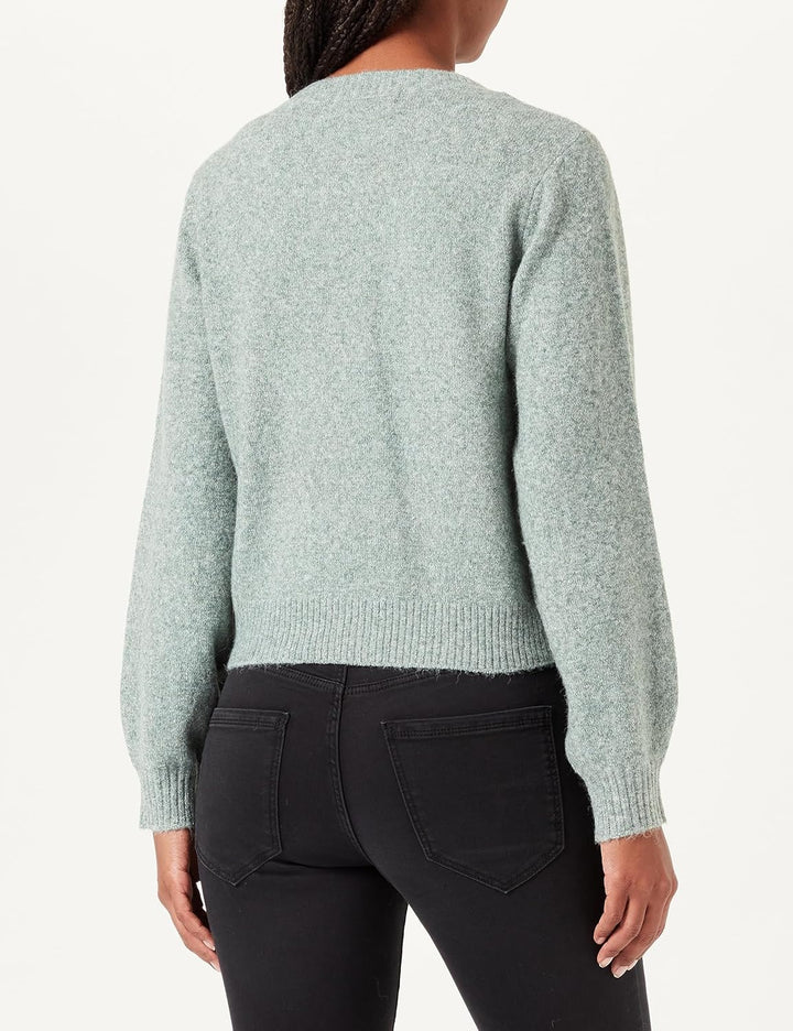 VERO MODA Damen Vmdofwool Ls V-nk Button Cardi Ga Noos Strickjacke XL Dark Forest/Detail:melange, XL