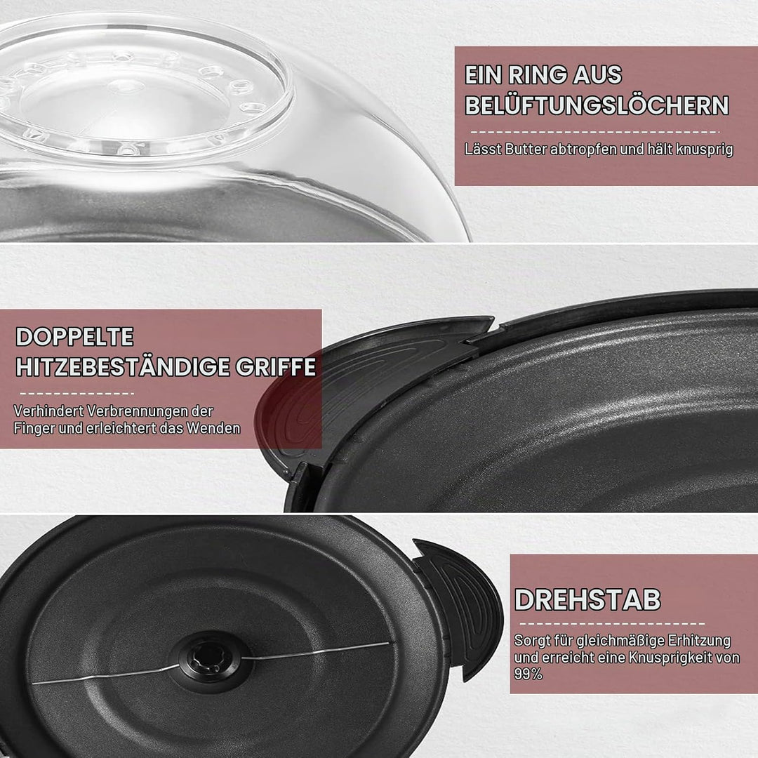 Cozary Popcornmaschine,5L Popcorn-Maker Gross für Zuhause für Zucker, Öl, Butter, mit Abnehmbarer He