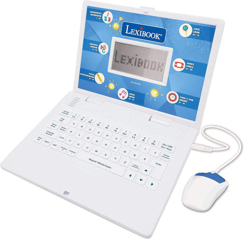 LEXIBOOK JC598i3 - Zweisprachiger Lernlaptop mit 124 Aktivitäten zum Lernen, Spielen und Musizieren,