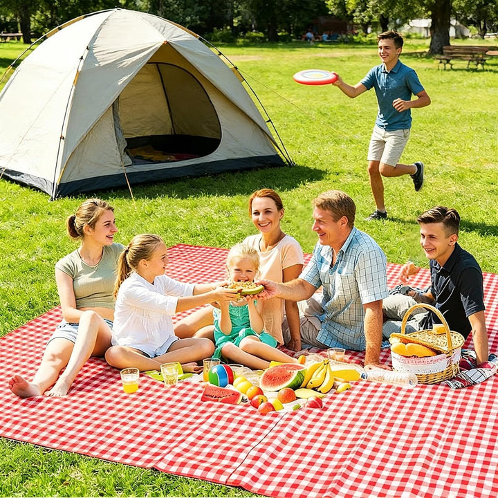 wasserdichte Picknickdecke 200x200 cm Oxford (Rot) | thermal protection, anti dirt surface, quick fo