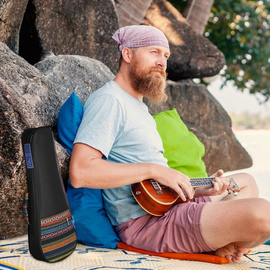 Gepolsterte Ukulele-Tasche, Bunte Ukulele-Tasche - Ukulele gepolsterte Tragetasche im Ethno-Stil - V
