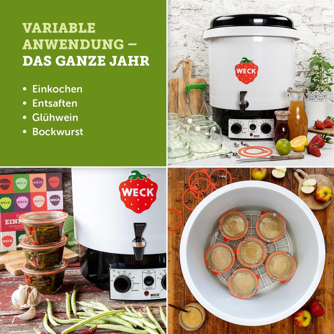 WECK Einkochautomat WAT35-A Kunststoff mit Präzisionsthermostat, Auslaufhahn & Zeitschaltuhr – 29L E