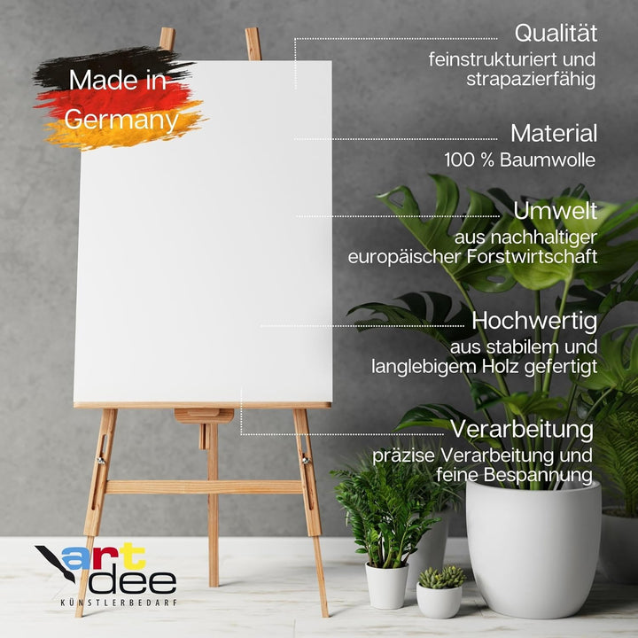 artdee® Keilrahmen 6 Stück (20 x 20 cm) – Kreative Leinwand für deine Kunstwerke – Leinwand zum Bema