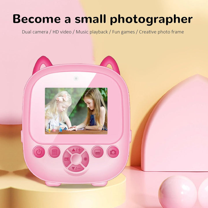 Sofortdruckkamera für, 48 MP 1080P 2,4-Zoll-Bildschirmkamera, DIY-Graffiti-Timer-Countdown-Selfies-K