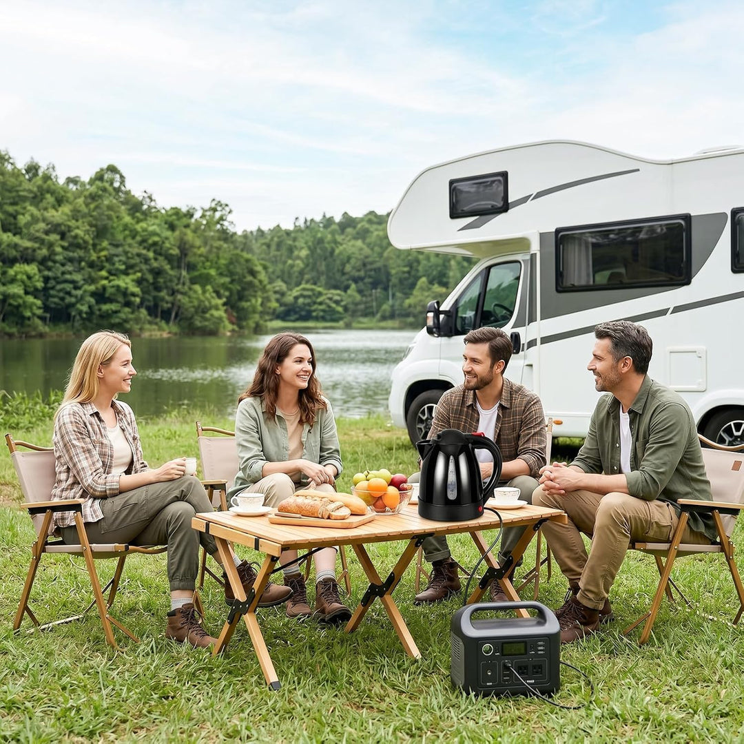 ITEFDTUTNE Wasserkocher Auto, 24v 250w 1L, Camping Wasserkocher mit Zigarettenanzünder-Stecker Autom