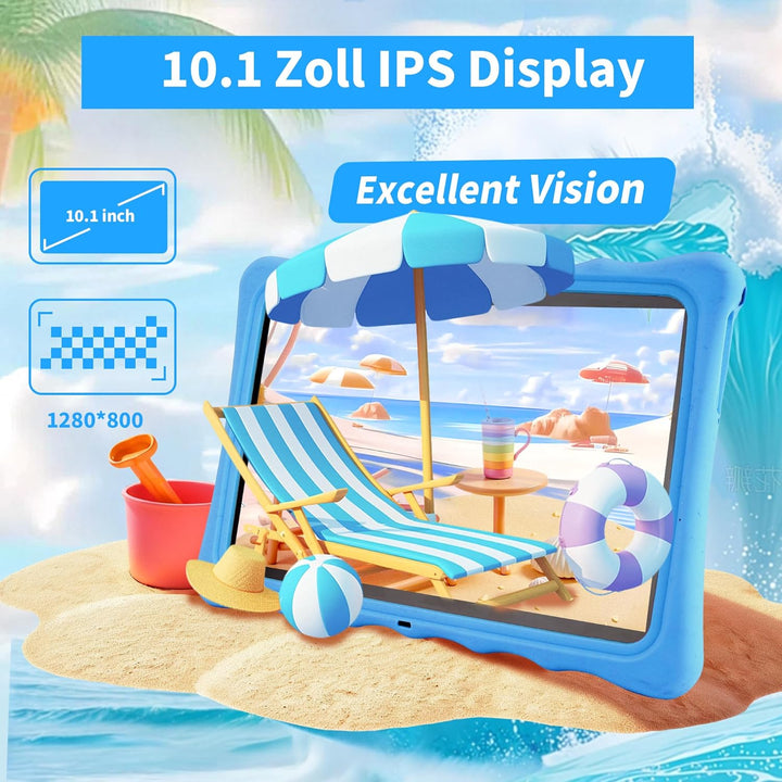 Veidoo Kinder-Tablet – 25,7 cm (10,1 Zoll) IPS-Augenpflege-Bildschirm, 7 GB (3 + 4) RAM, 64 GB ROM 5