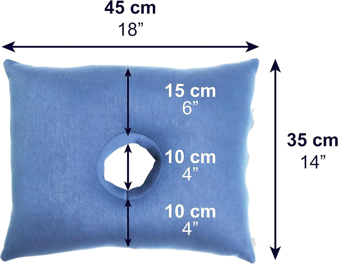 KMINA - Kissen mit Ohrloch, Piercing Kissen Ohrkissen, Donut Kissen für Ohrpiercing Wiederverwendbar