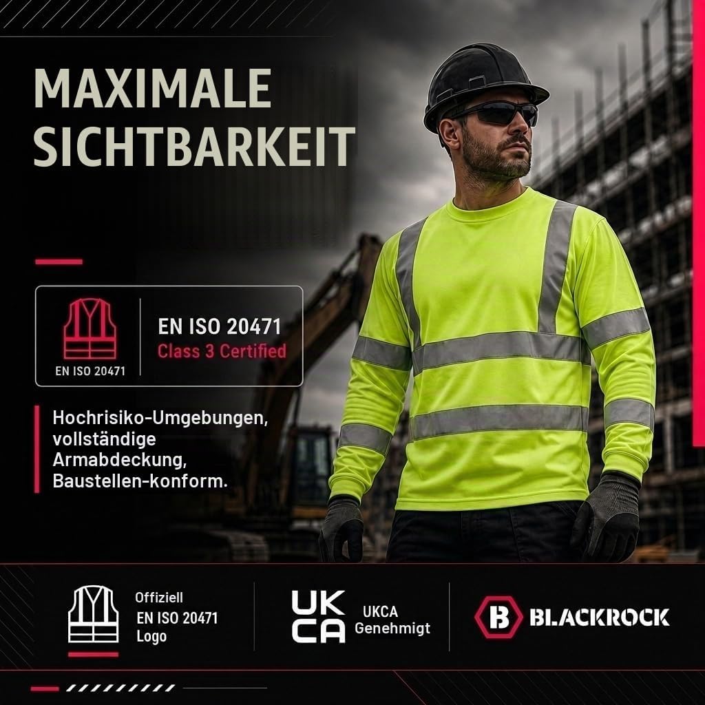 Blackrock Warnschutz-Langarm-T-Shirt XXL Gelb, XXL Gelb
