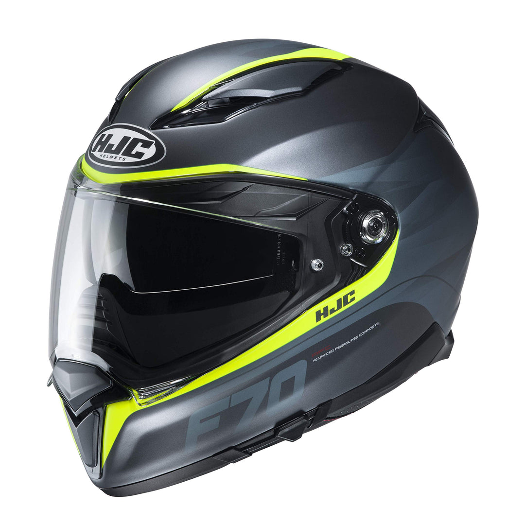 Motorradhelm HJC F70 FERON MC4HSF, Schwarz/Gelb, S, S