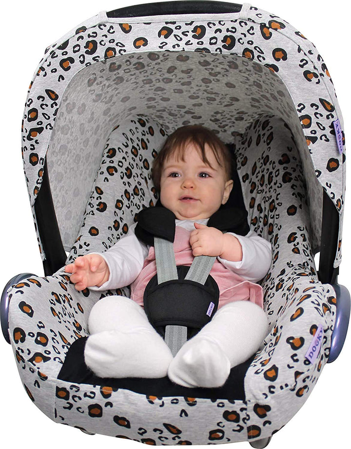 Original Dooky Seat Cover Schonbezug Little Leopard für Babyschale Universalgrösse geeignet für 3 un
