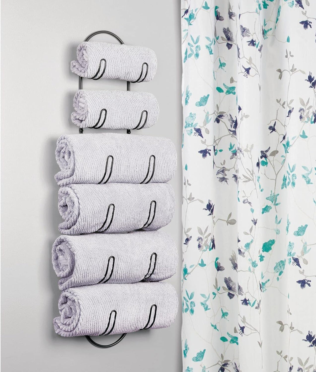 mDesign Handtuchhalter zur Wandmontage – Handtuchablage aus Metall – schickes Badzubehör – auch für