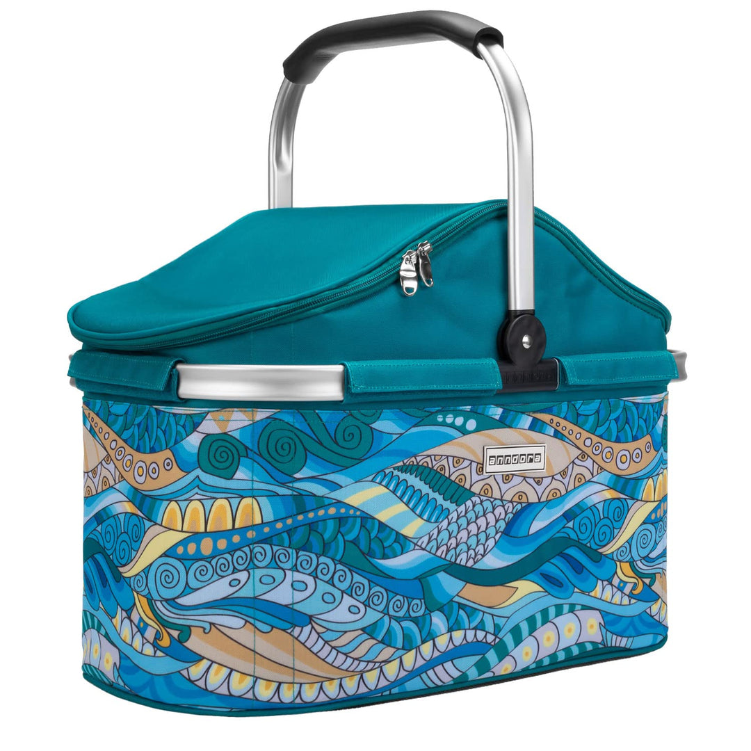 anndora Einkaufskorb 25 Liter Isolierkorb Picknick Kühlkorb - Ocean türkis Iso: Ocean Türkis, Iso: O