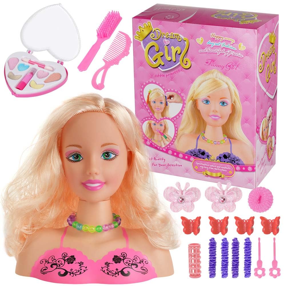 HOTUT Model Styling Head, 20.5cm Schminkkopf Puppe Frisierkopf, Head Make-up und Hairdressing Head f