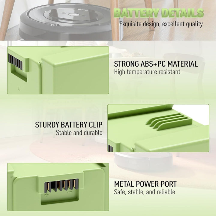 5000mAh (72Wh) 14,4V i7 Ersatzakku für iRobot Roomba i7 i7+ i3 i3+ i4 i4+ e5 e6, Hochkapazität Lithi
