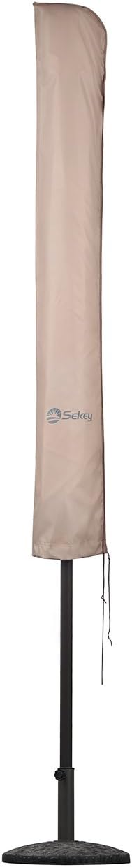 Sekey Schutzhülle für Ø 300 cm Sonnenschirm, Abdeckhauben für Sonnenschirm,100% Polyester, Taupe Tau