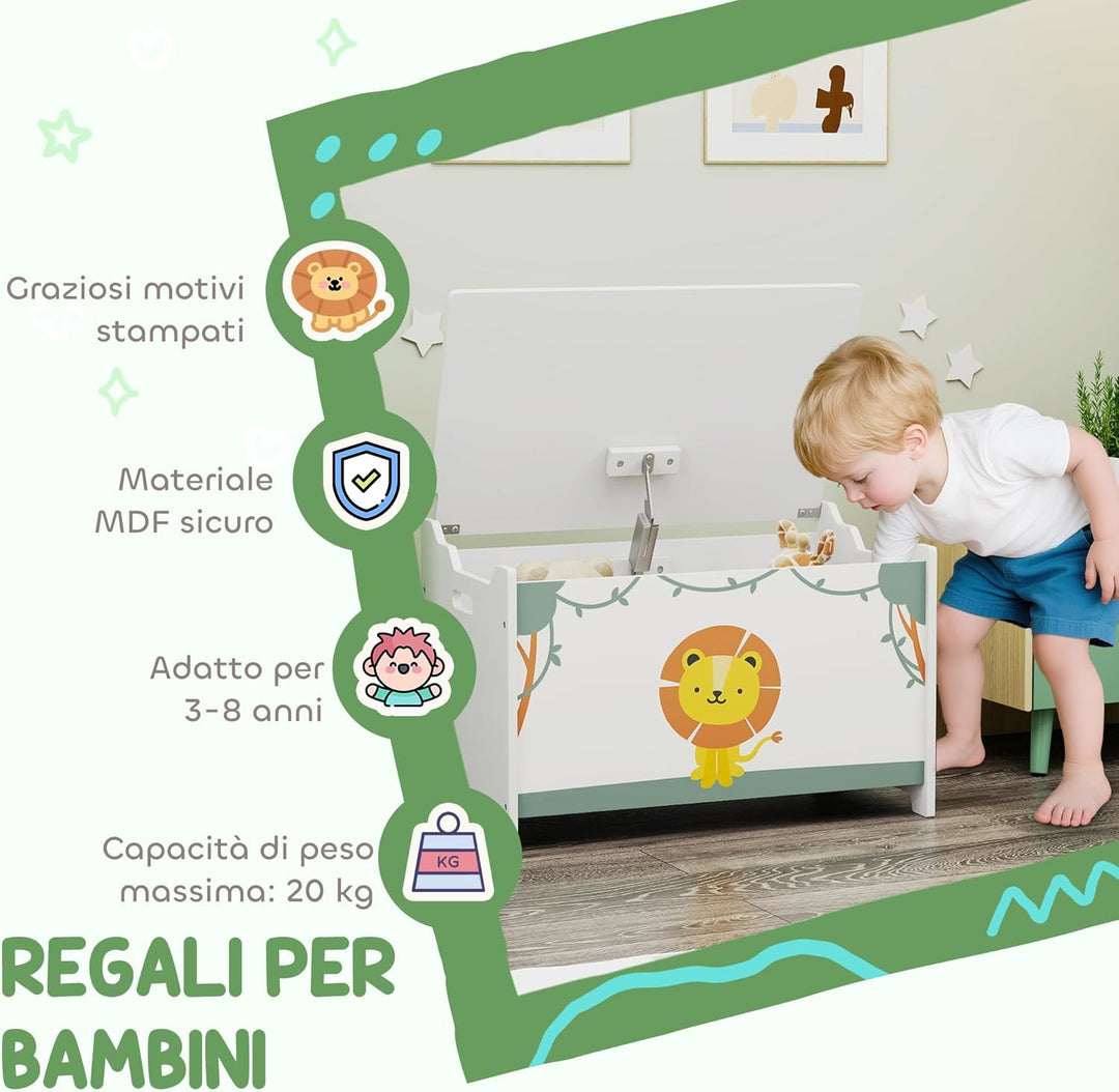 AIYAPLAY Spielzeugkiste mit Deckel für Kinder, Aufbewahrungsbox für Spielzeug und Kleidung, Aufbewah
