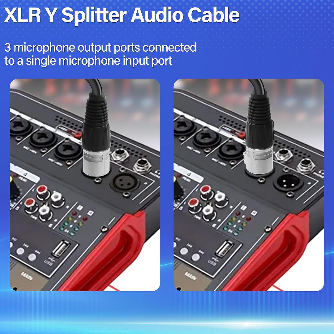XLR zu 3 XLR Y Splitter Kabel,1 weiblich zu 3 männlich xlr Mikrofon Verlängerungskabel für Mischpult