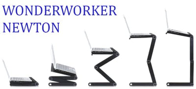 WonderWorker Newton Klappbare Laptoptisch, Einstellbare Höhe, Neigungswinkel und Position, Lüftungss