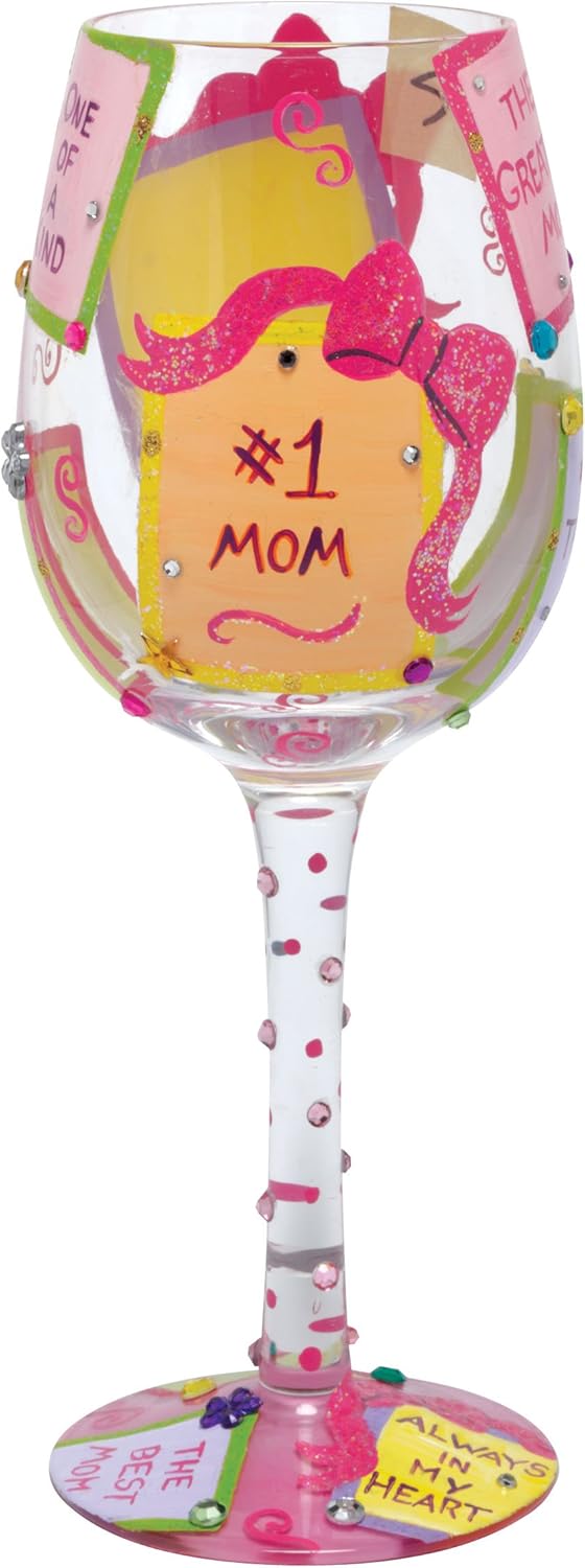 Enesco Designs by Lolita GLS11-5590M Weinglas, 1 Mom, 425 ml LOLITA WG #1 Mom, LOLITA WG #1 Mom