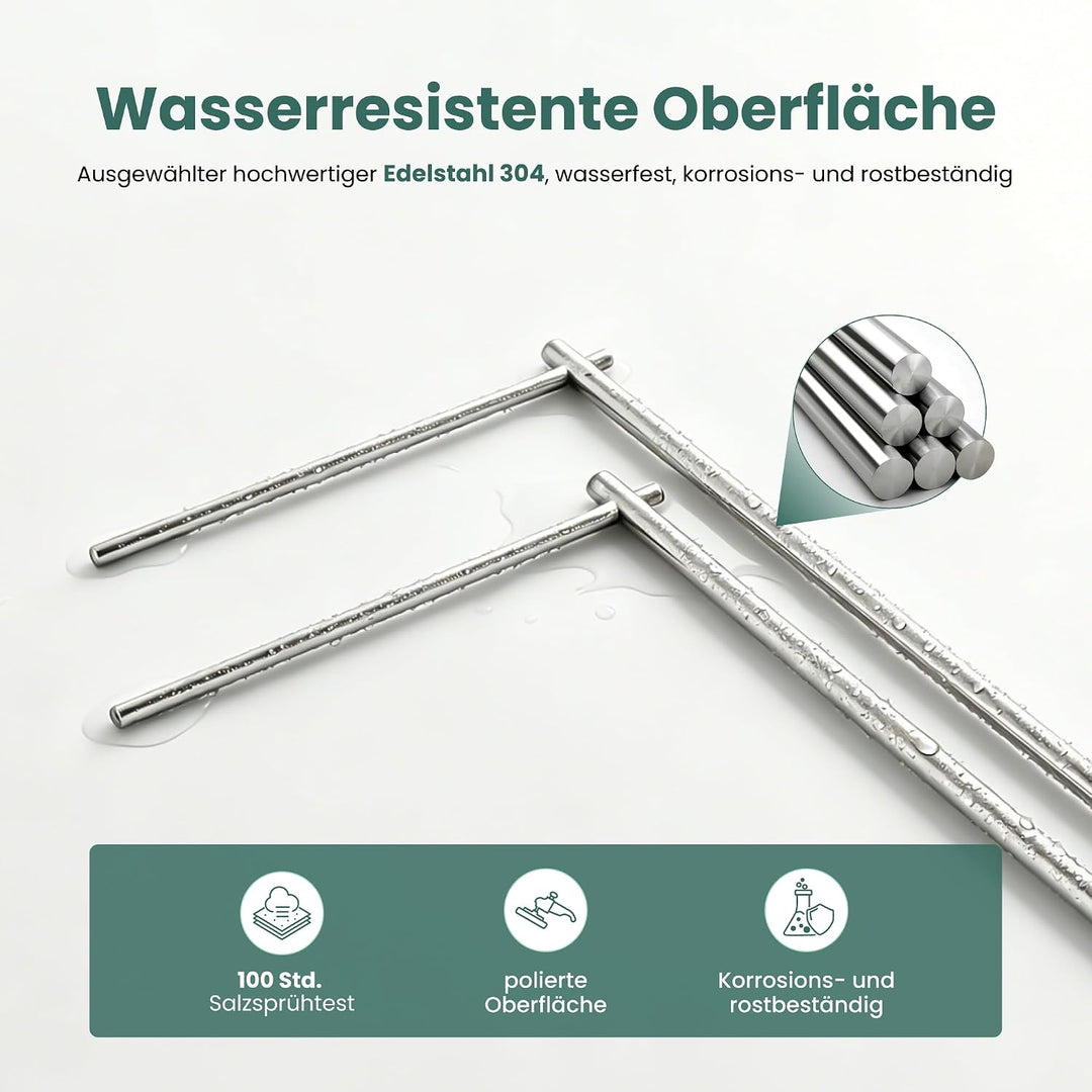 Mai &amp; Mai Handtuchhalter stehend mit 2 Stangen Handtuchständer ohne Bohren | Freistehender Badetuchh