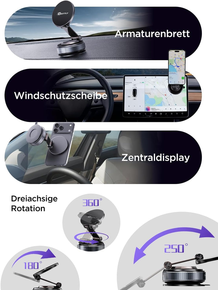 Handyhalterung Auto Magnet für Magsafe Autohalterung, 2026 Upgraded Vmag-S2 Handyhalter Auto Magneti