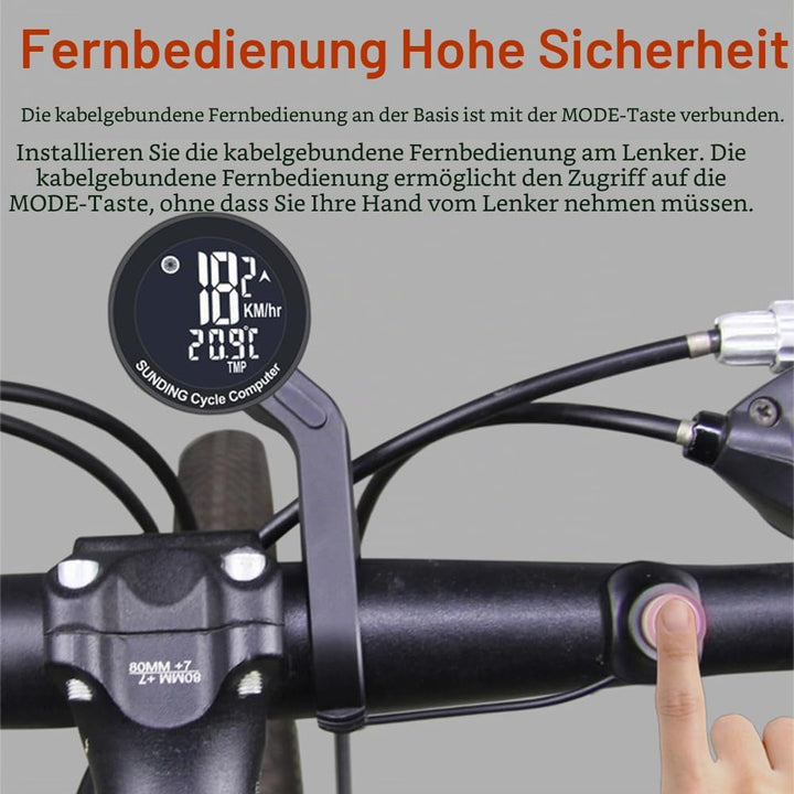 Lixada Fahrradcomputer Kabellos,16 Funktionen wasserdichte mit Hintergrundbeleuchtetem Fahrrad tacho
