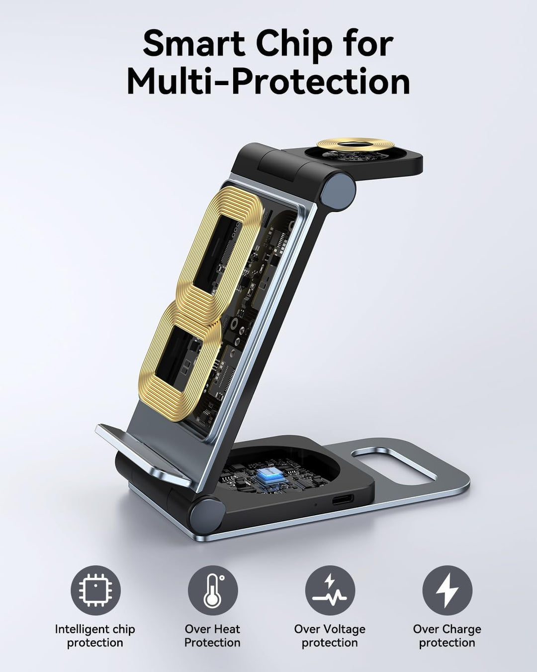 3 in 1 Ladestation für Apple Watch und iPhone Faltbare Reise für Apple Wireless Charger für iPhone 1