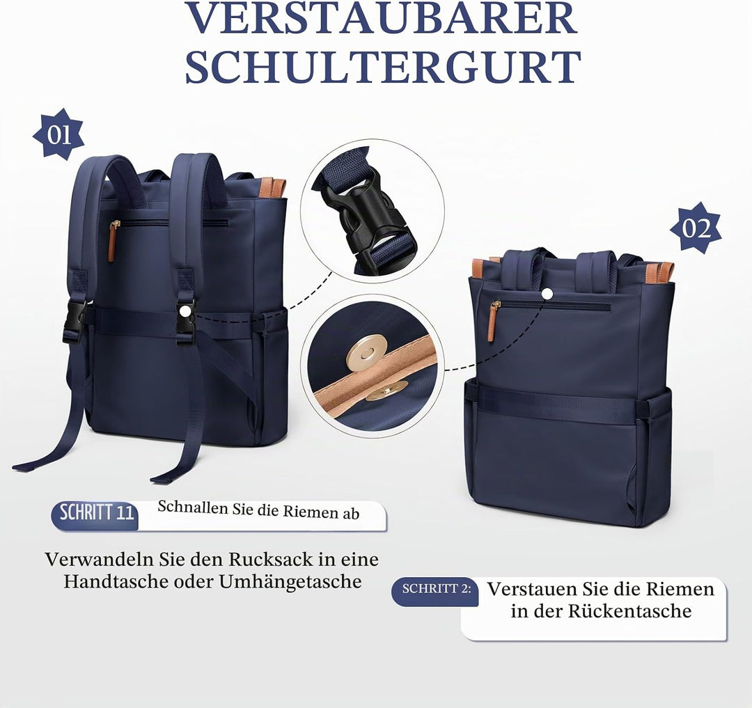 GOLF SUPAGS Convertible Laptop-Rucksack für Frauen Casual Daypack Notebook Tote Bag für Arbeit Hochs