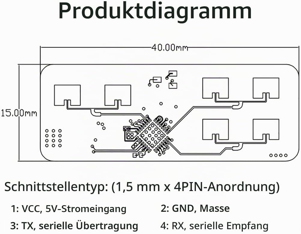 JMT HLK-LD2450 24 GHz Flugbahnsensor, ISM Smart Home, menschliche Bewegungsverfolgung, Ra·DAR Indukt