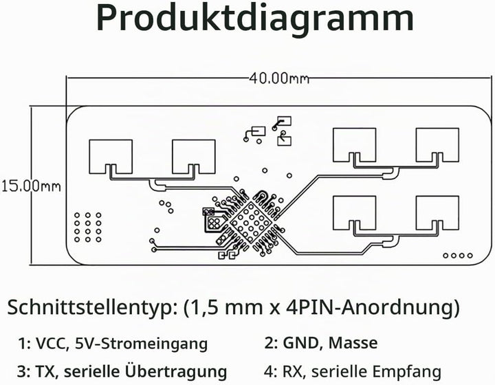JMT HLK-LD2450 24 GHz Flugbahnsensor, ISM Smart Home, menschliche Bewegungsverfolgung, Ra·DAR Indukt