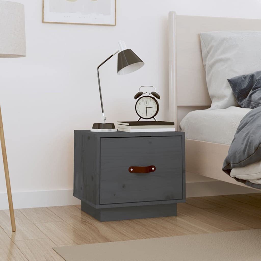FIRBNUS Bedside Table Nachtkonsole Beistelltisch mit Stauraum Night Stand Nachttisch Grau 40x34x35 c