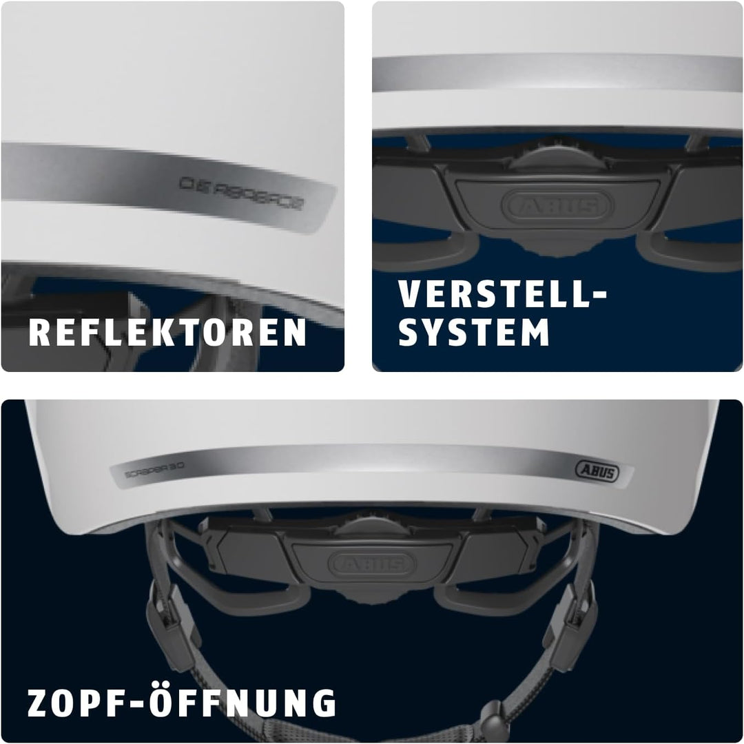 ABUS Stadthelm Scraper 3.0 ACE - Robuster Fahrradhelm für den Stadtverkehr - für Damen und Herren L