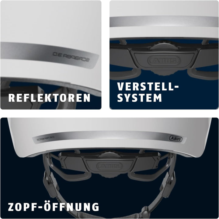ABUS Stadthelm Scraper 3.0 ACE - Robuster Fahrradhelm für den Stadtverkehr - für Damen und Herren L